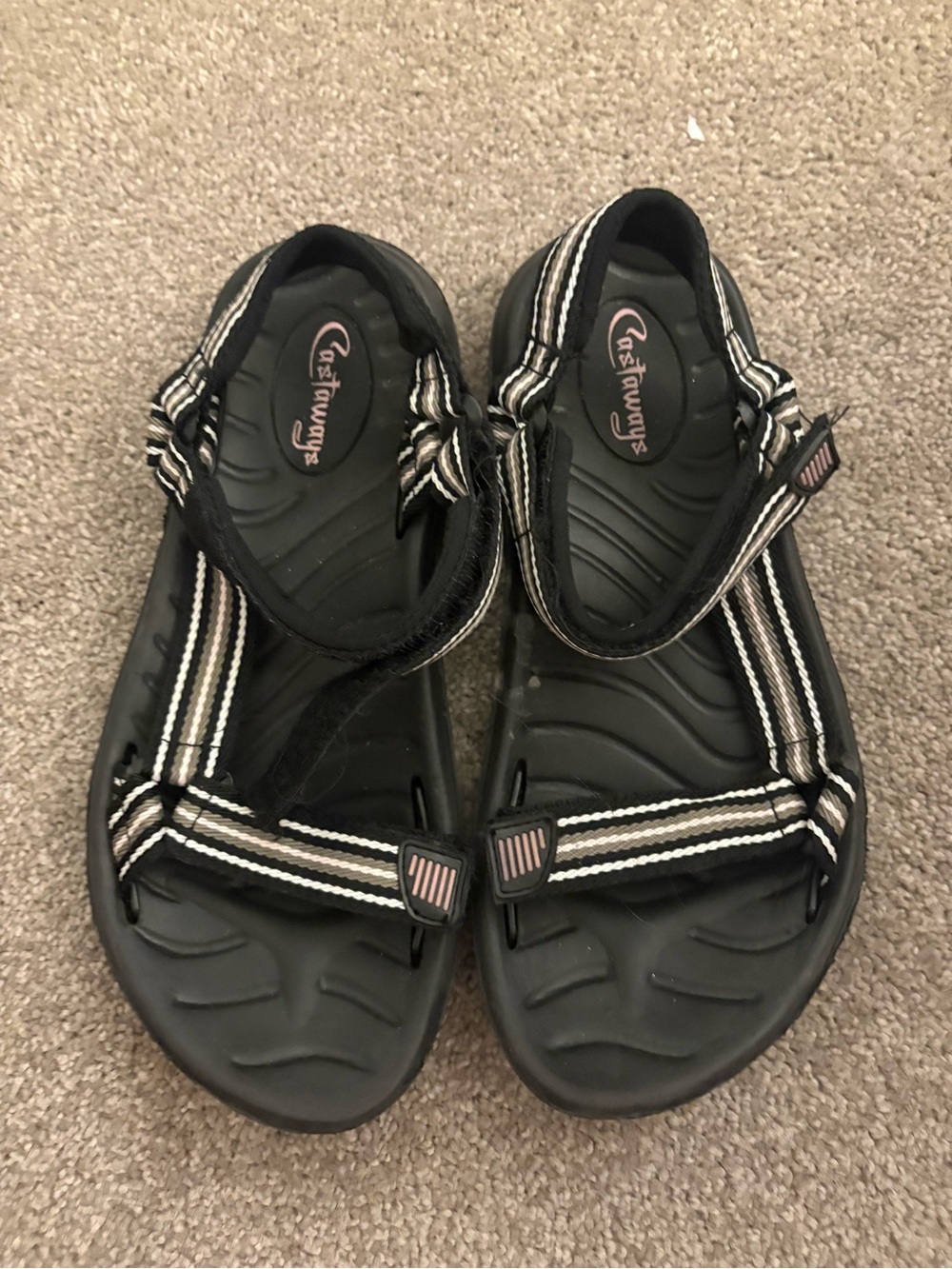 Corded Strap Black Sandals